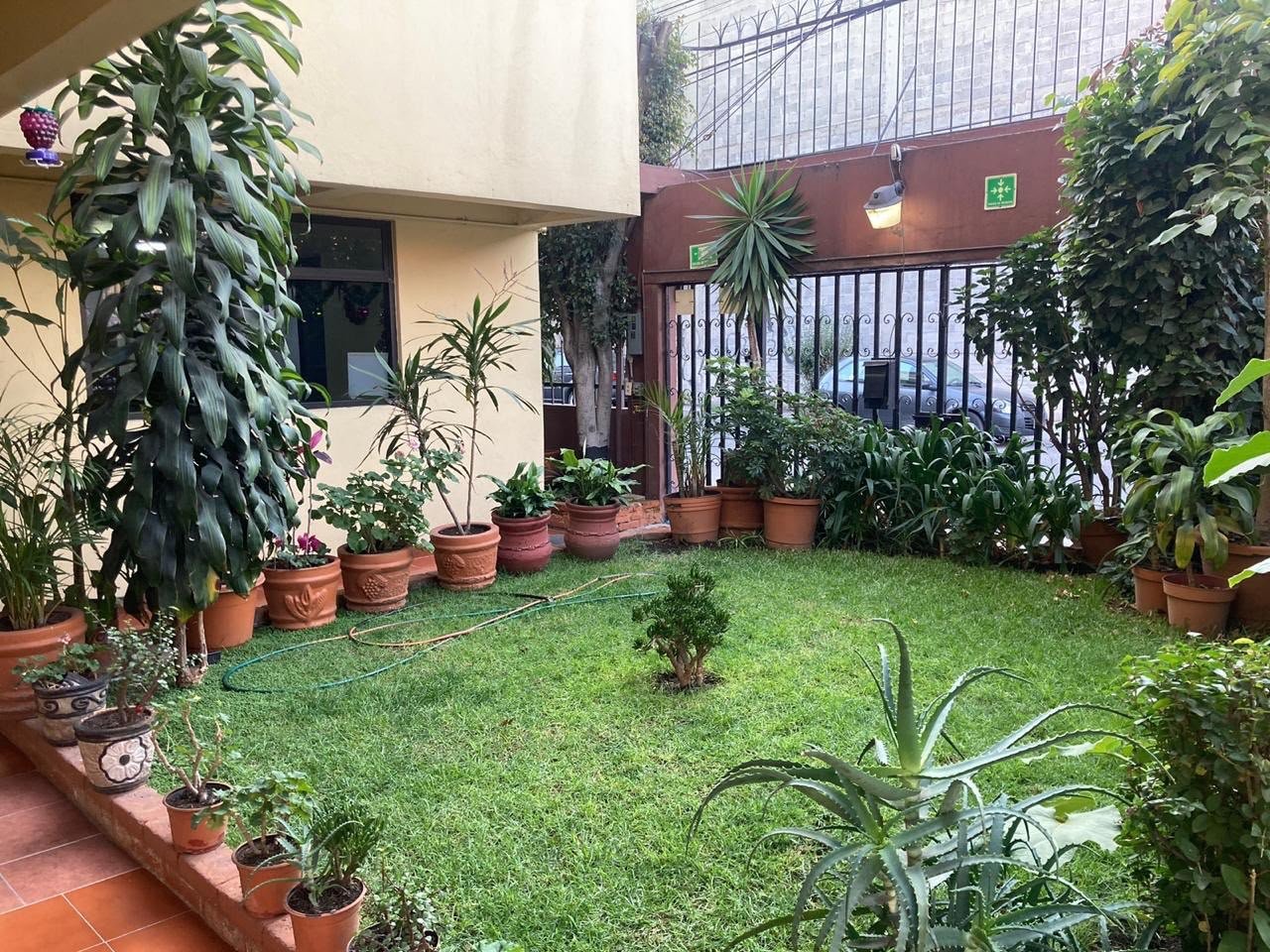 Jardín interior de la unidad médica